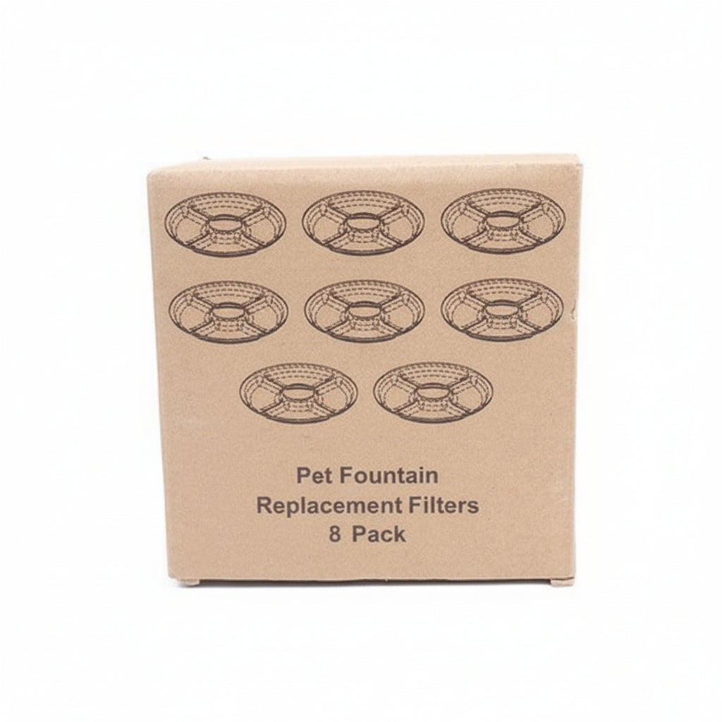 8 Pack Cat Water Fountain Filters - Automatic Replacement for Pet Fountains